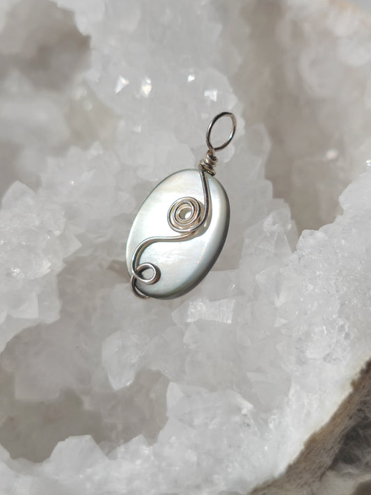 Kettenanhänger Silber/ Perlmutt