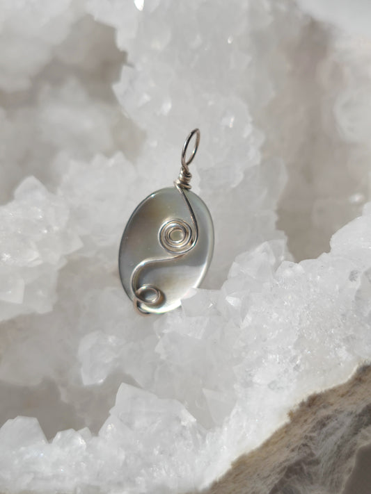 Kettenanhänger Silber/ Perlmutt