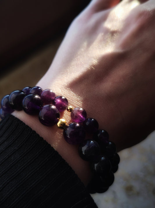Elastisches Armband HQ Amethyst, 10mm